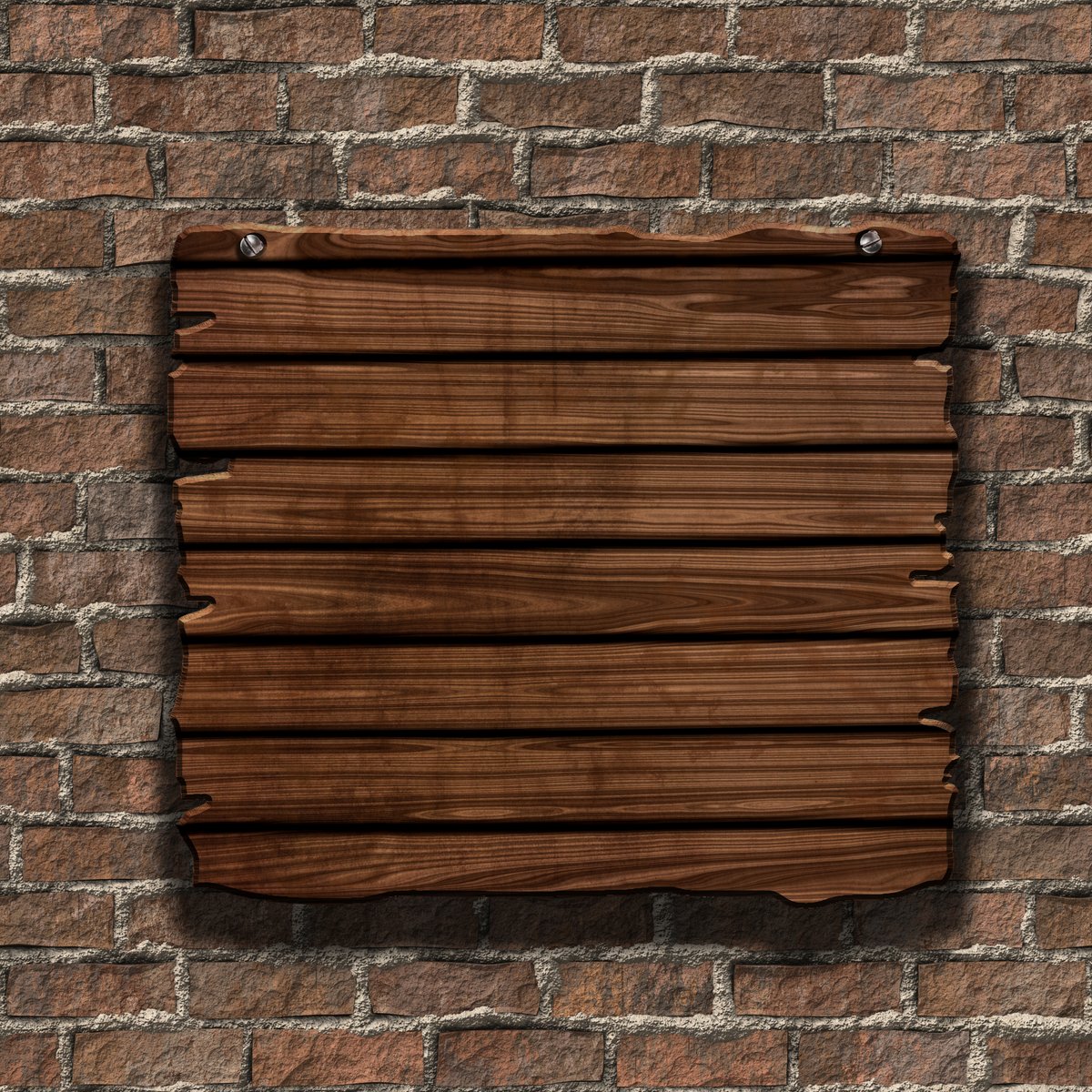3d render of grunge wood sign on an old brick wall - Free Graphics - Design Download | Seekpik