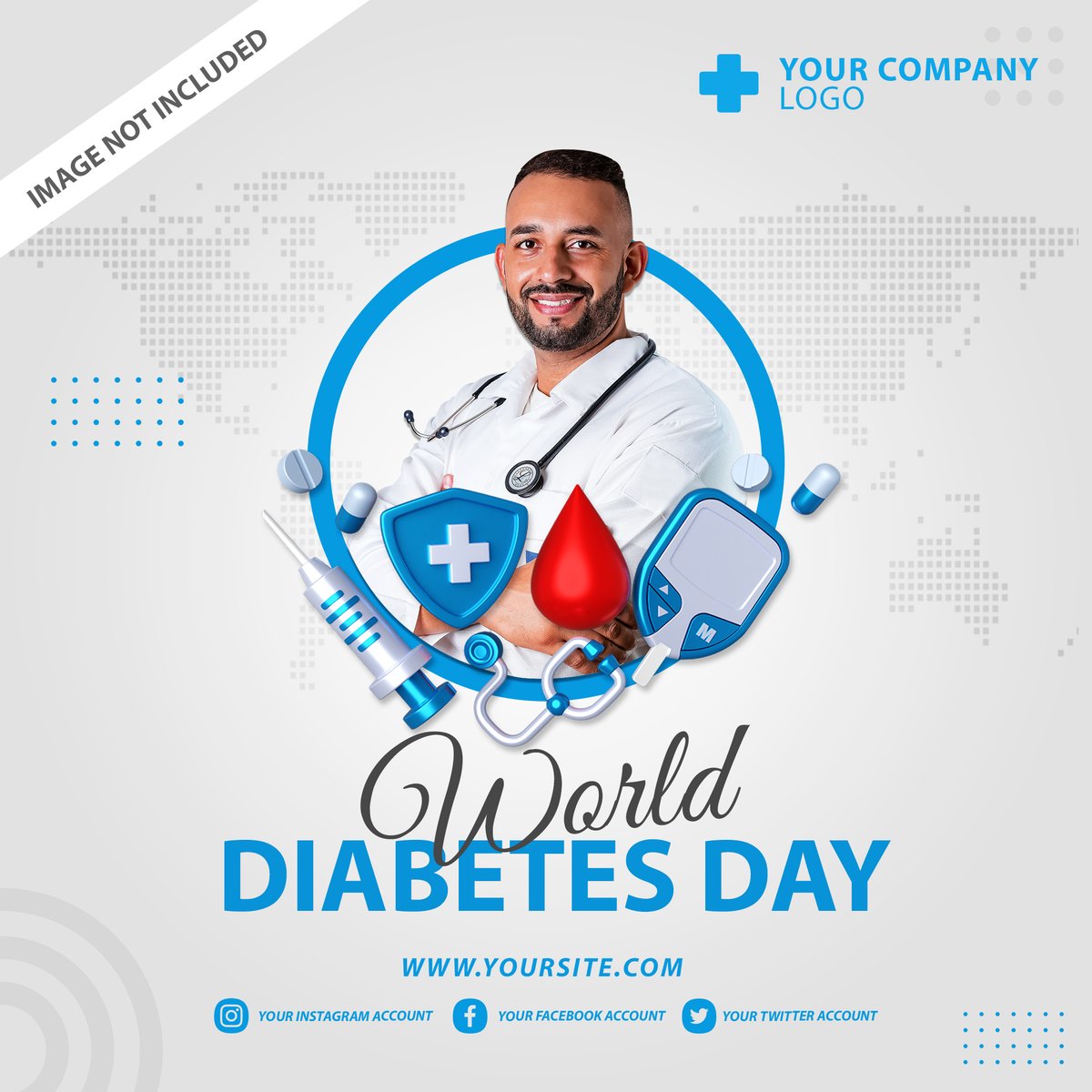 world diabetes day social media post template - Free Graphics - Design Download | Seekpik