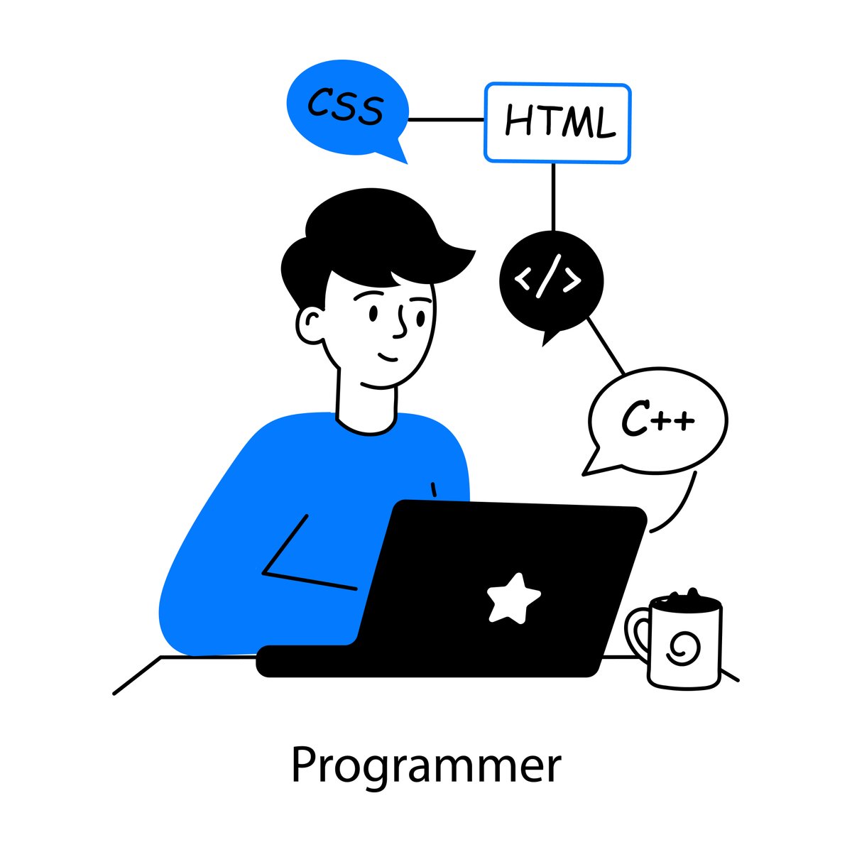 download doodle mini illustration programmer - Free Graphics - Design Download | Seekpik