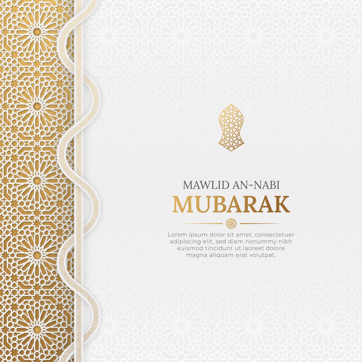 milad un nabi social media post with nalain ornament golden arabic - Free Graphics - Design Download | Seekpik