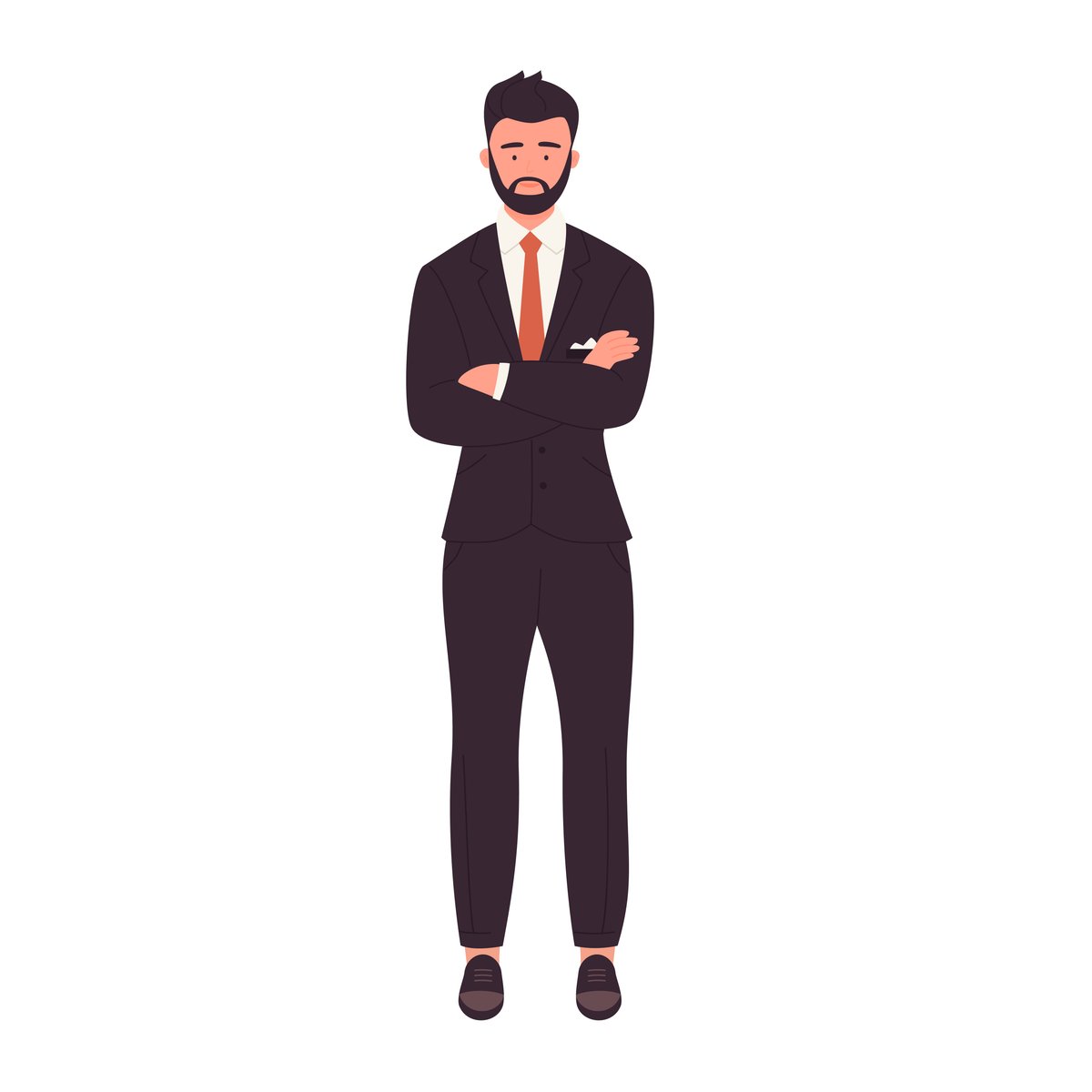standing businessman with crossed arms - Free Graphics - Design Download | Seekpik