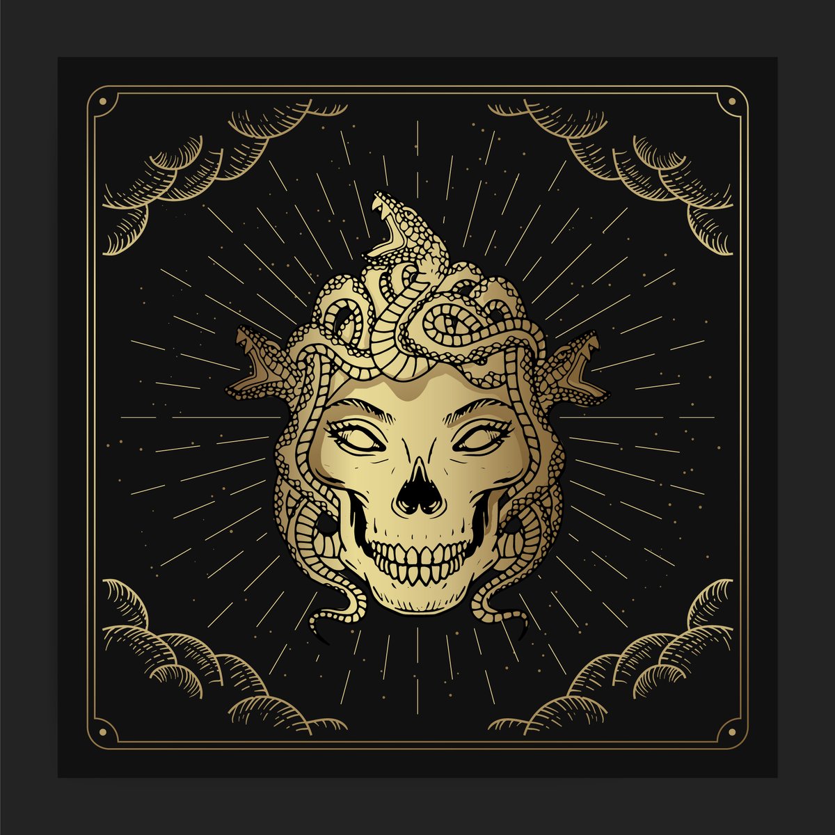 skull head gorgon medusa - Free Graphics - Design Download | Seekpik