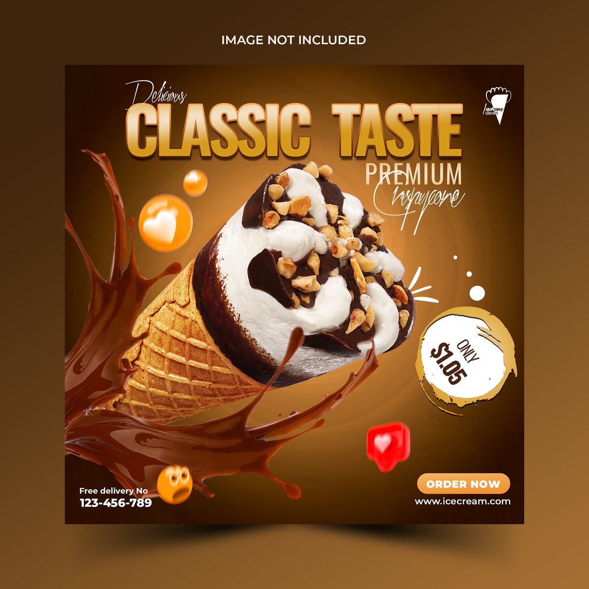 classic taste premium crispy cone social media post design template - Free Graphics - Design Download | Seekpik