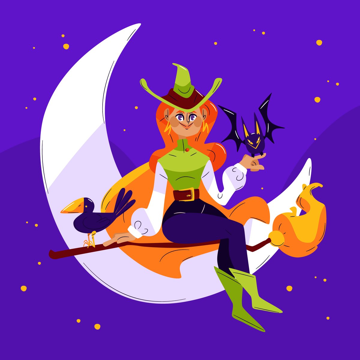 flat halloween hocus pocus illustration - Free Graphics - Design Download | Seekpik