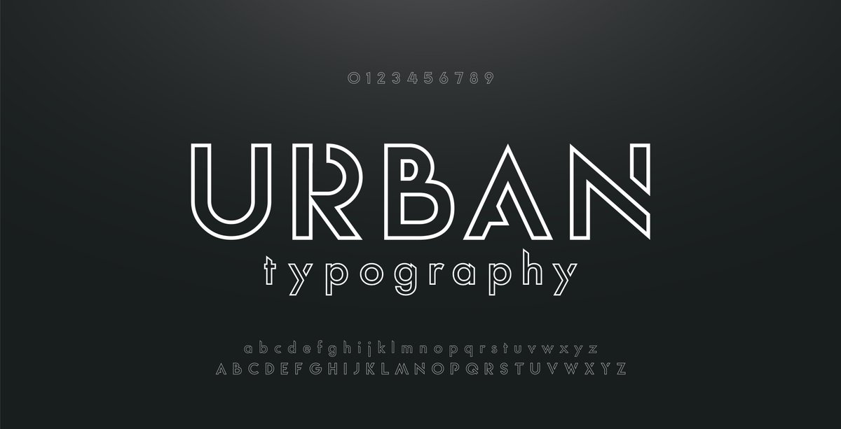 abstract urban thin line neon font modern alphabet - Free Graphics - Design Download | Seekpik