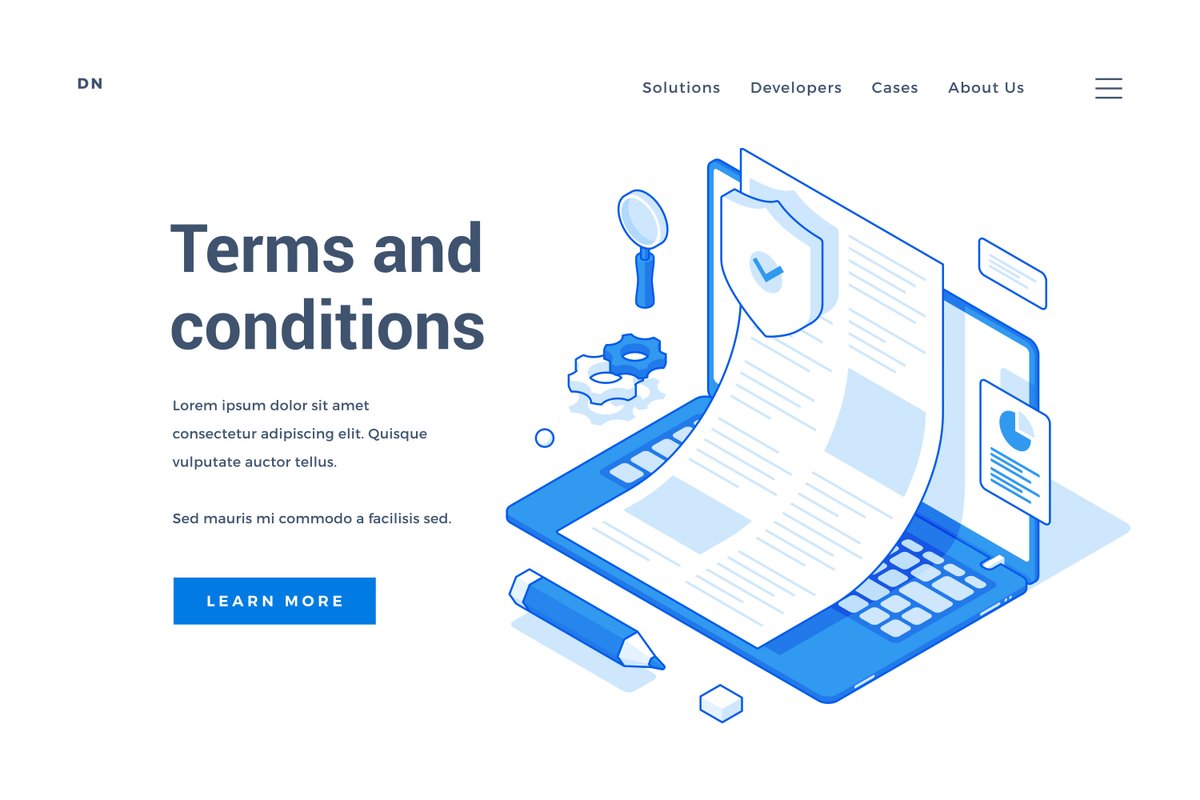 modern banner representing website terms conditions - Free Graphics - Design Download | Seekpik