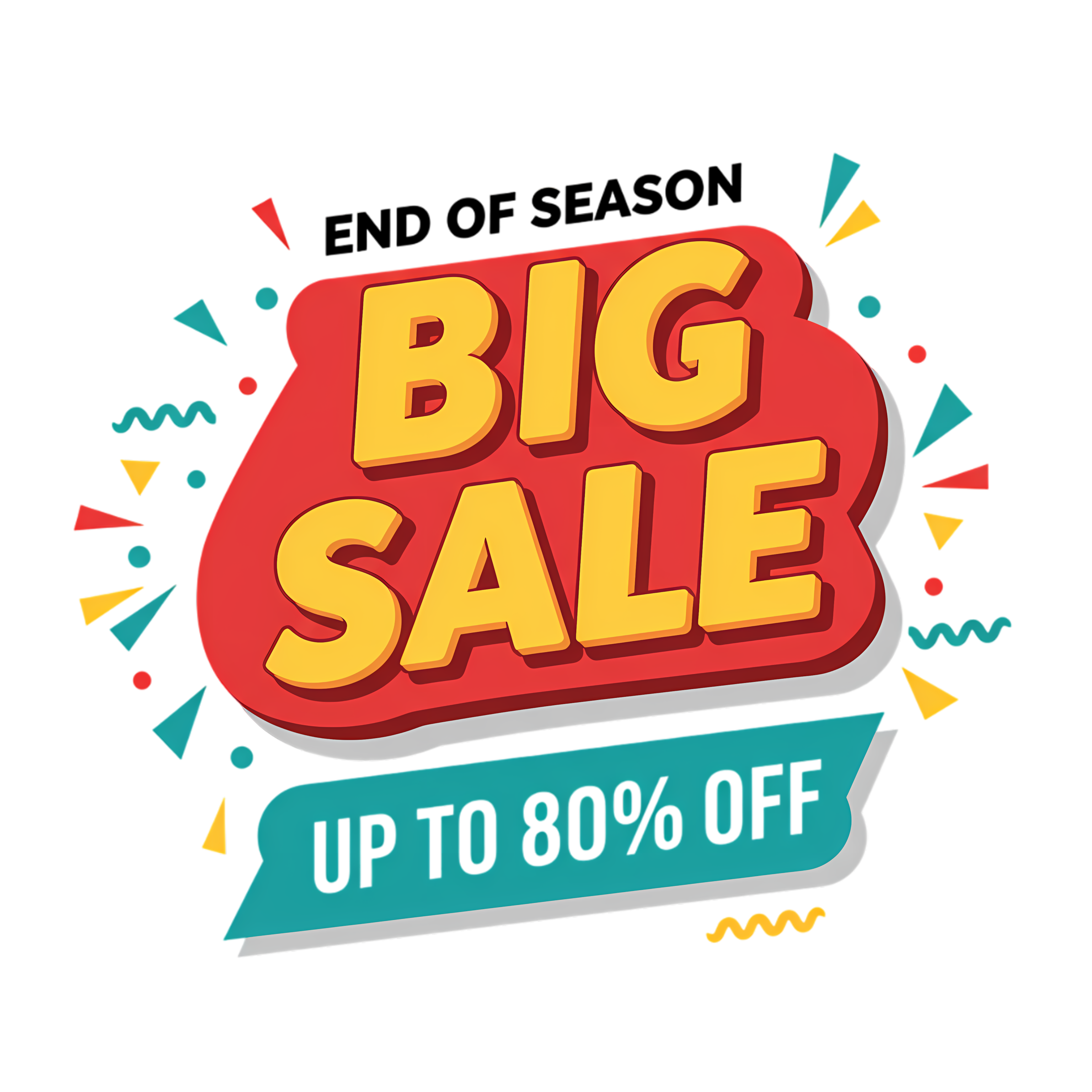big sale png banner with up to 80 off
