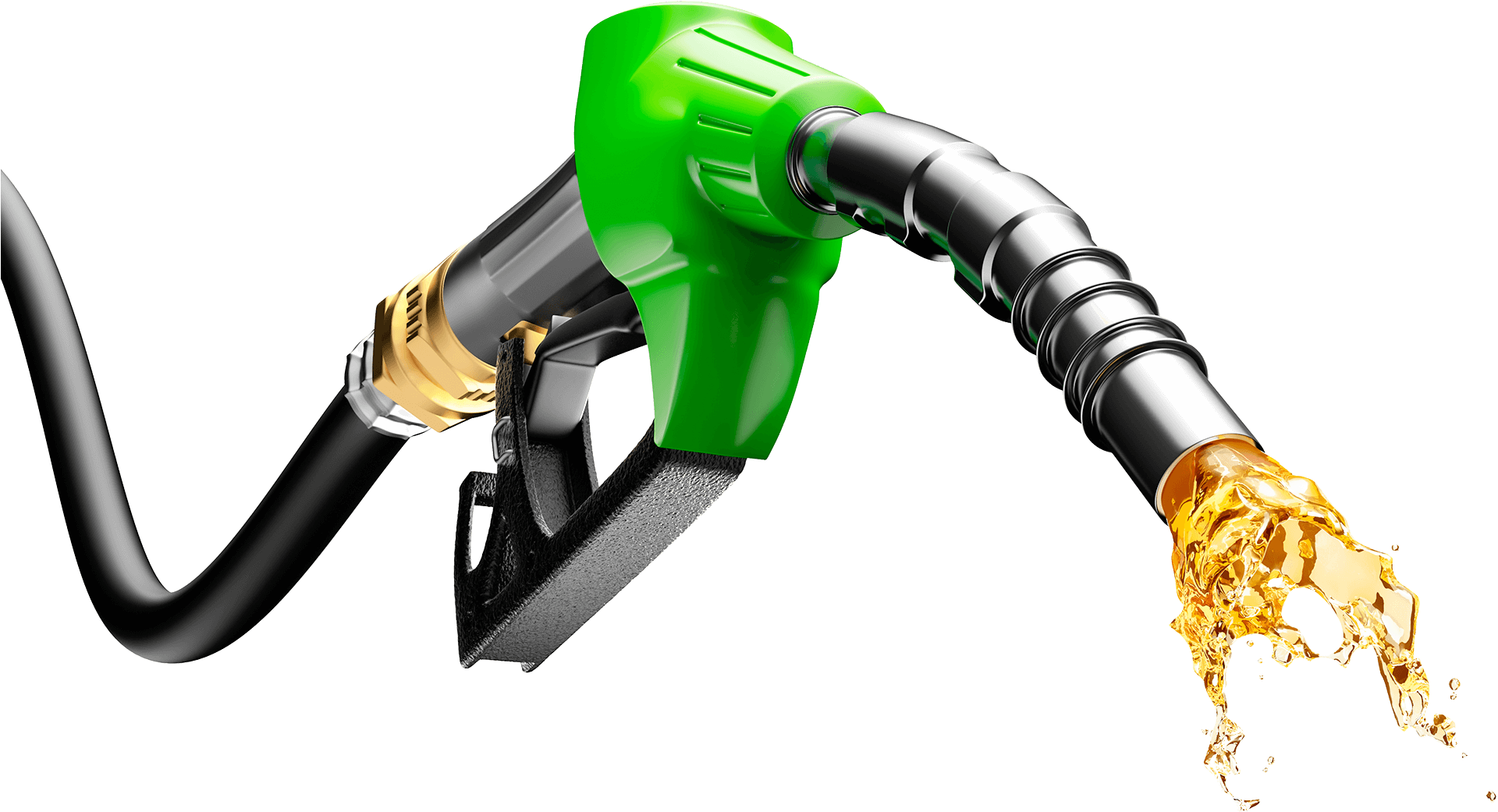 green and silver gas pump nozzle png