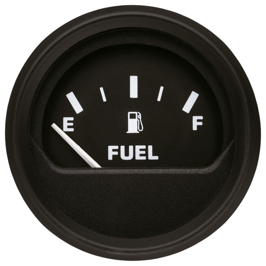 Round Black Fuel Gauge with White Needle