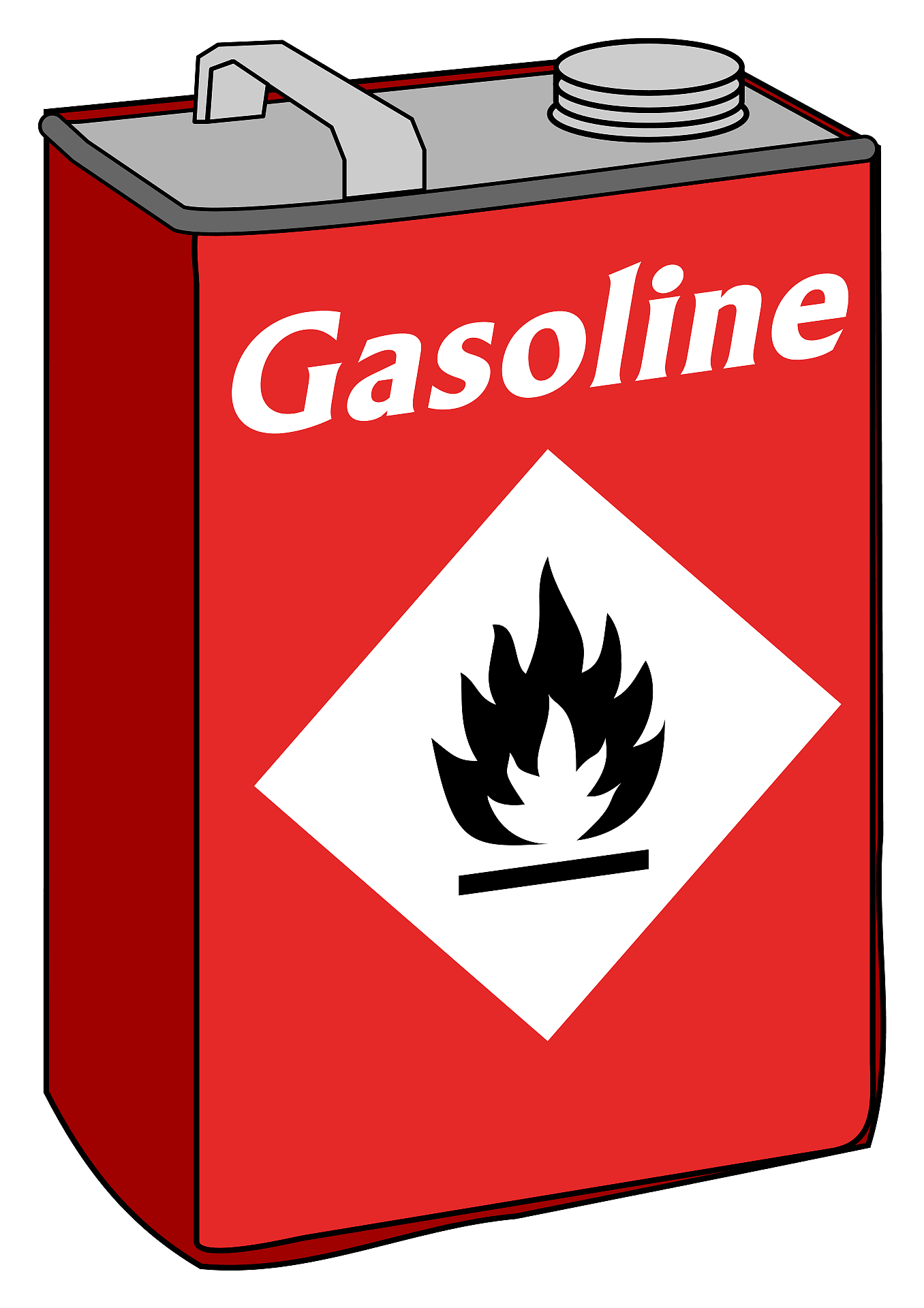 solitary red gas canister stands upright png