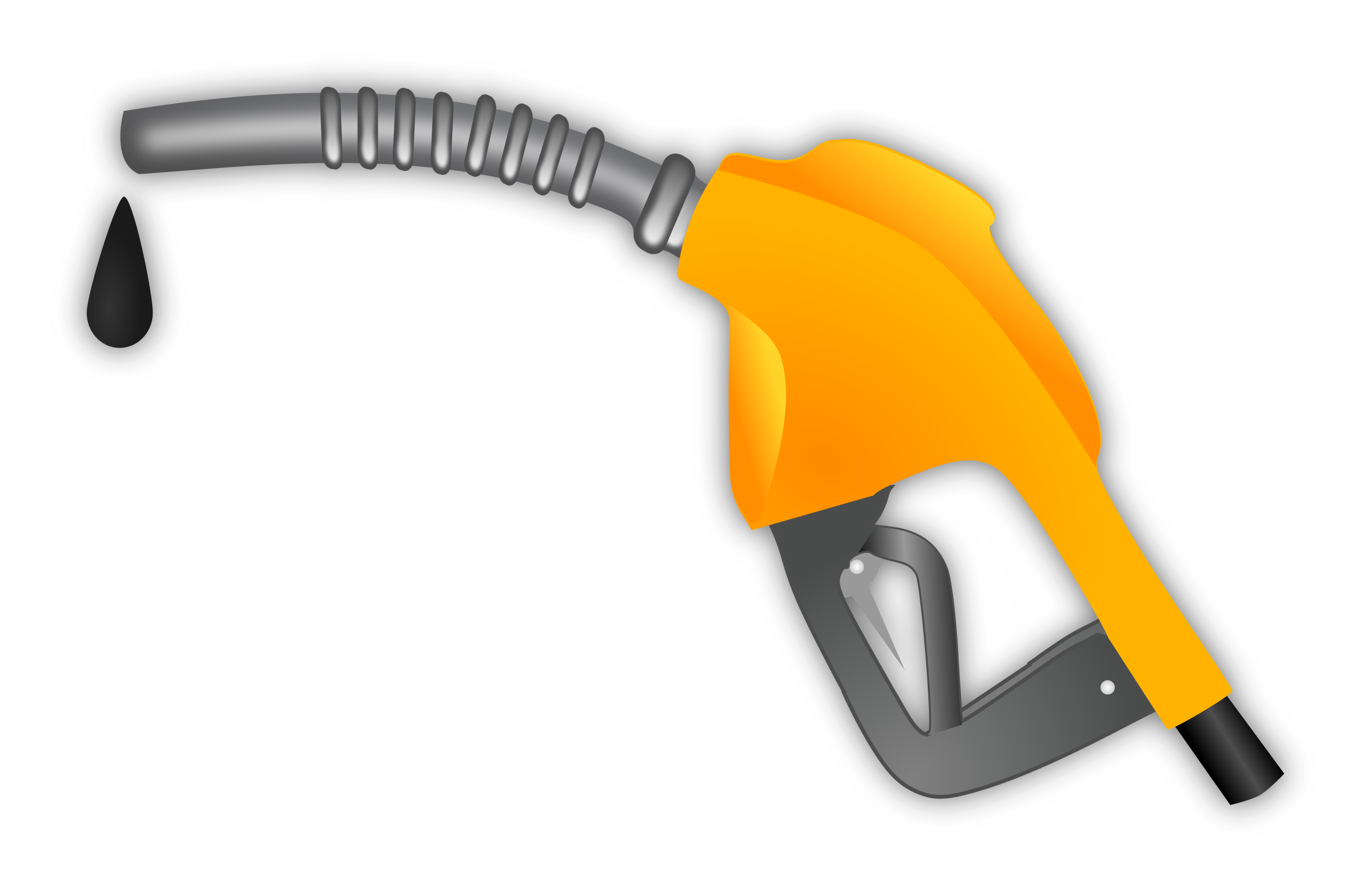 yellow gas pump nozzle with black png