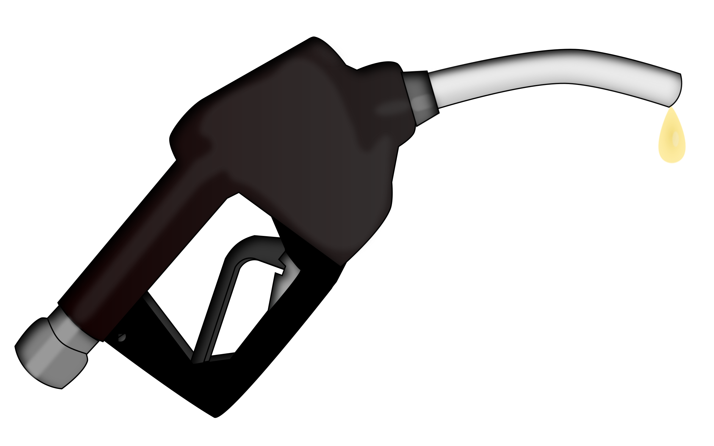 sleek black gas pump nozzle with png
