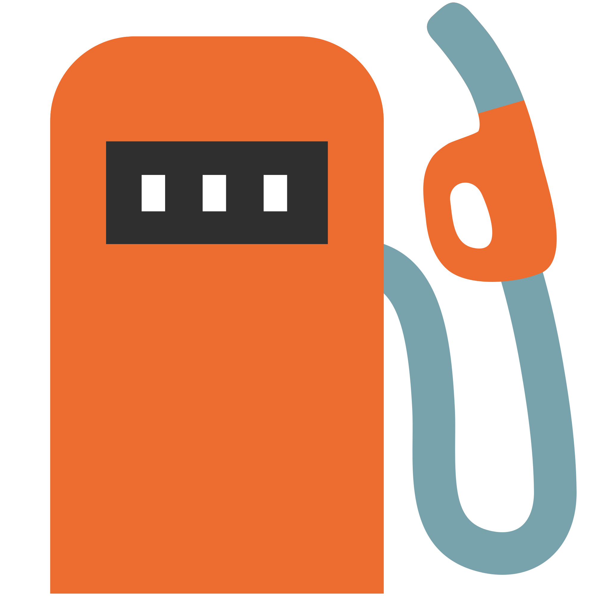 orange gas pump with black panel png
