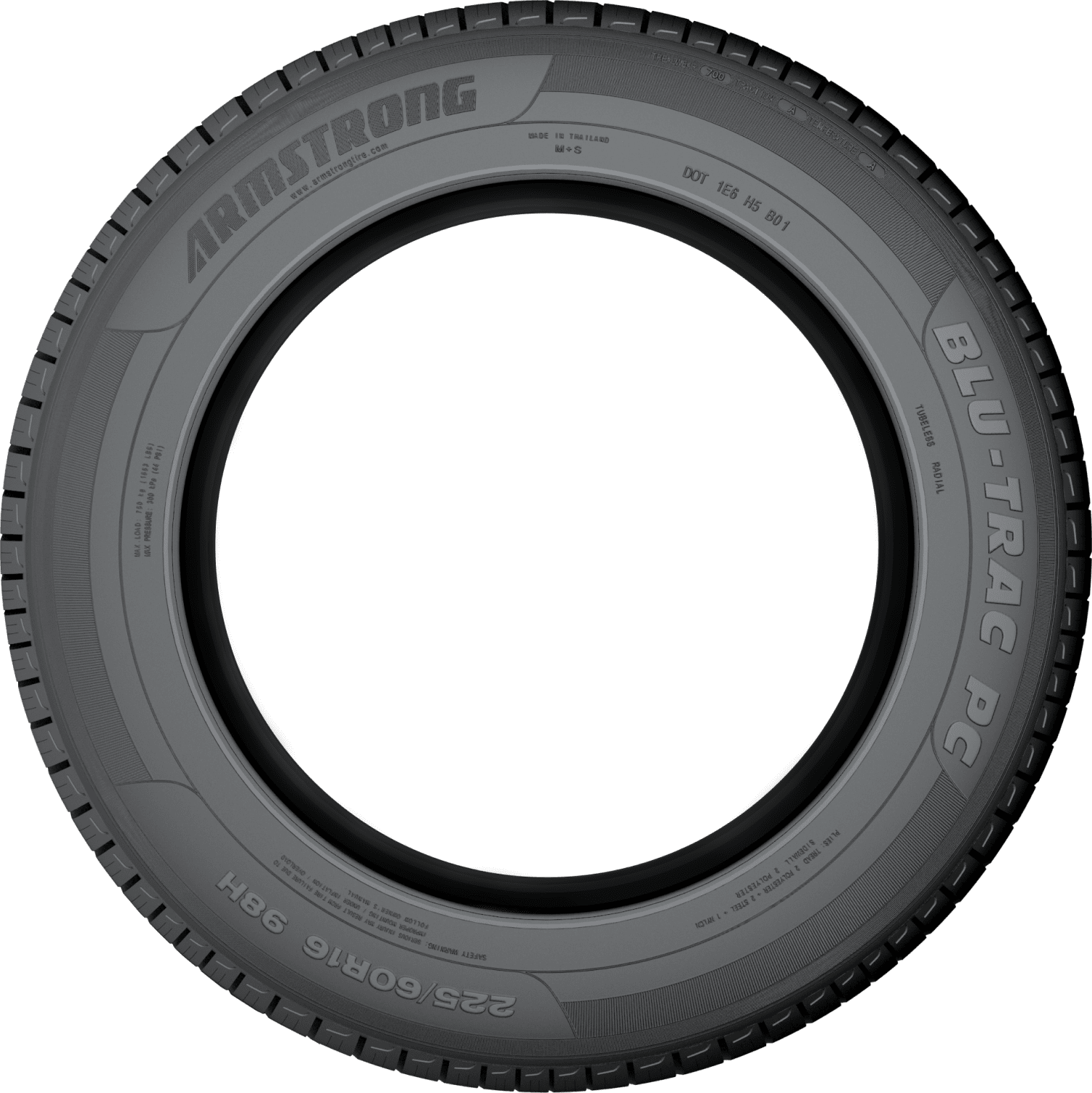 gray armstrong blu-trac tire with black png