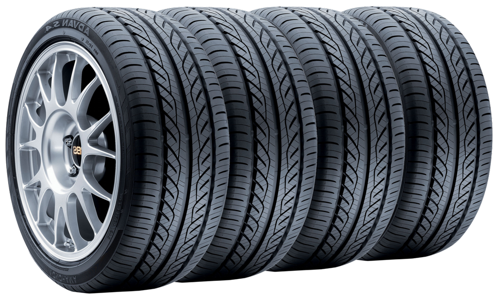 stack four black tires with white png
