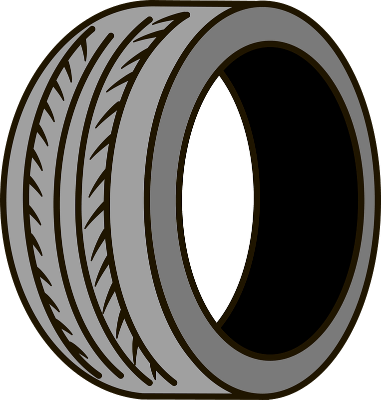 single gray tire with black inner png