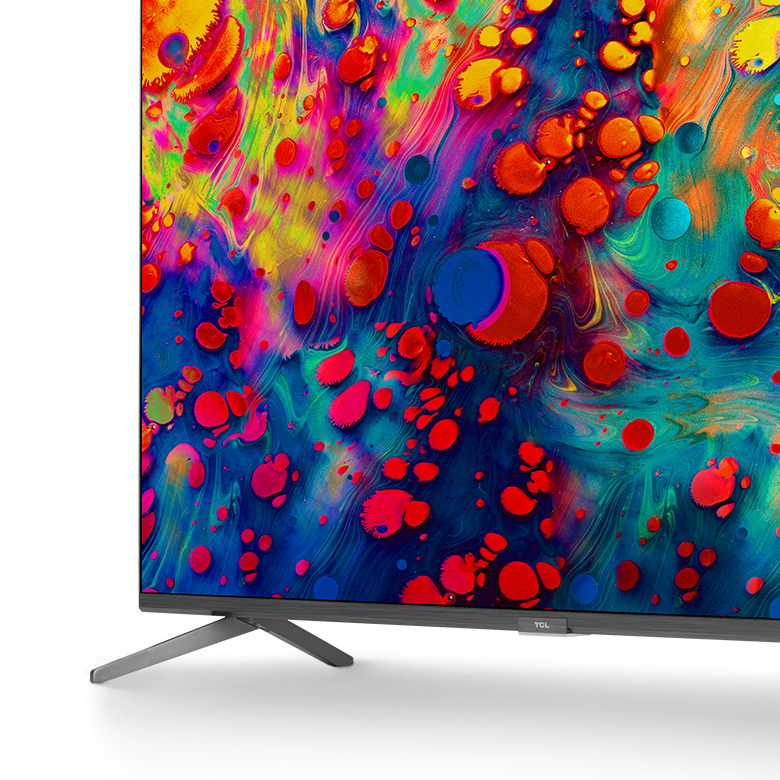 tcl television screen positioned white stand png