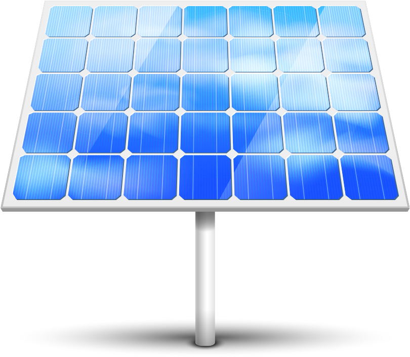 Blue Solar Panel with 5x7 Cell Grid