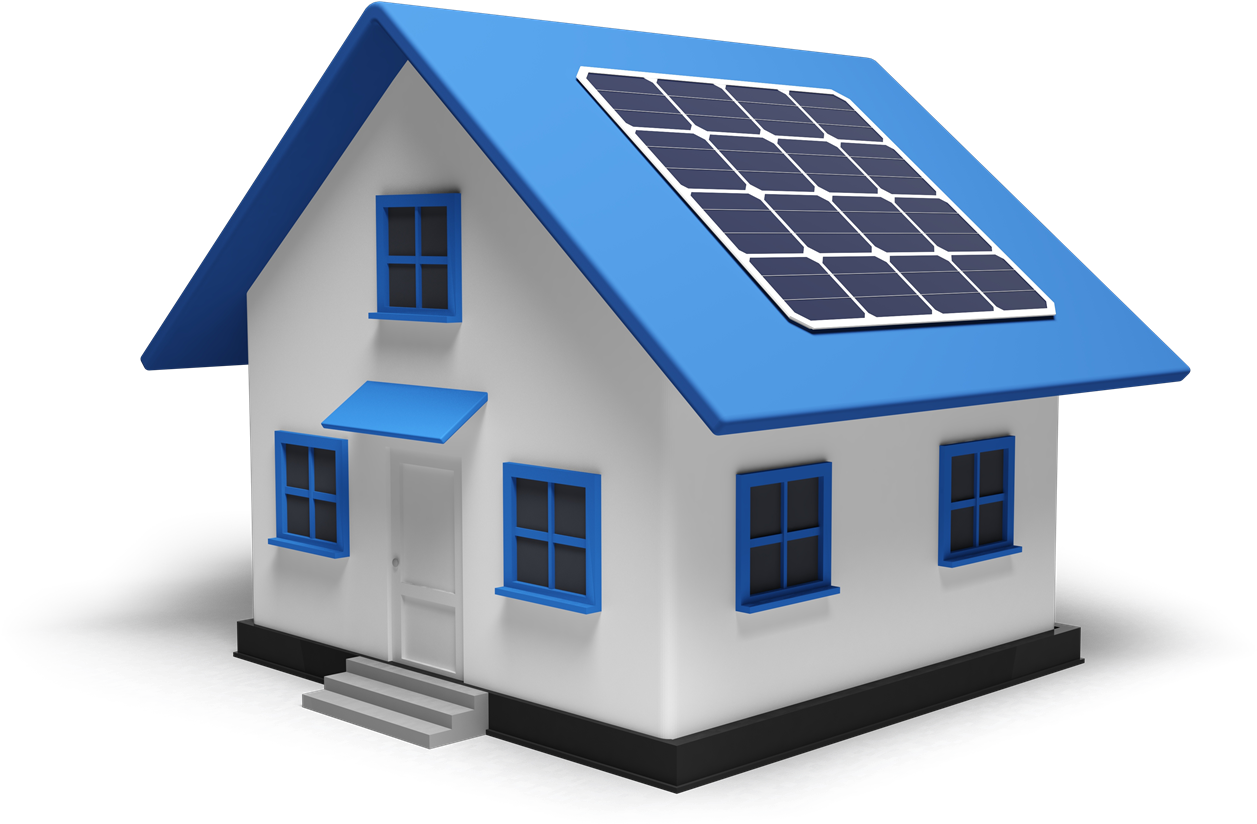 small house with blue roof and png