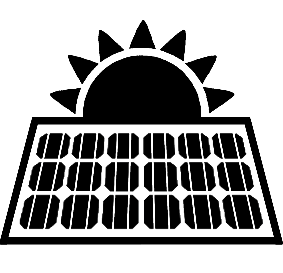 black silhouette sun with eight triangular png