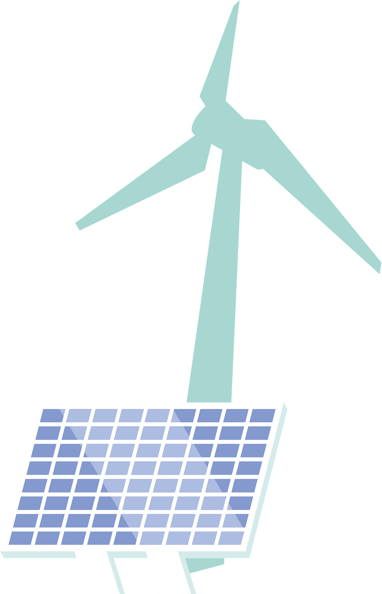 light blue teal wind turbine with png