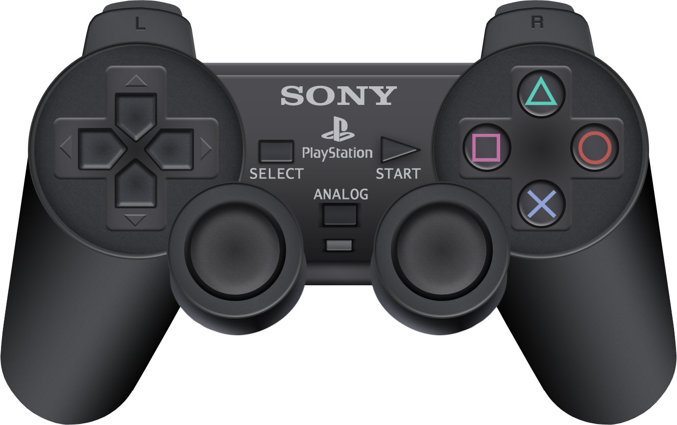 black sony playstation controller shown neutral png