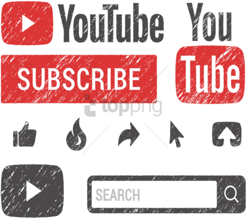 collection youtube-related icons and buttons are png