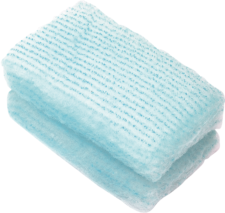 folded rectangular washcloth with blue and png