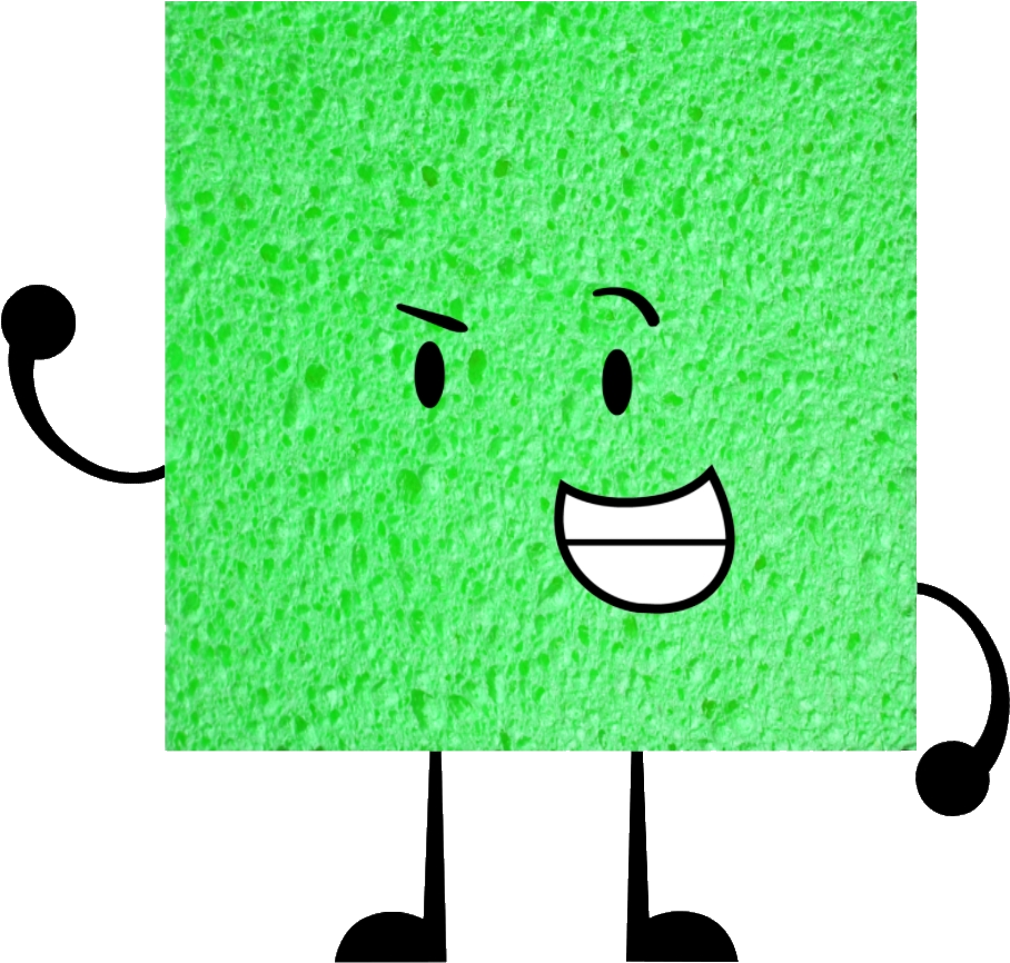 vibrant green sponge the central figure png