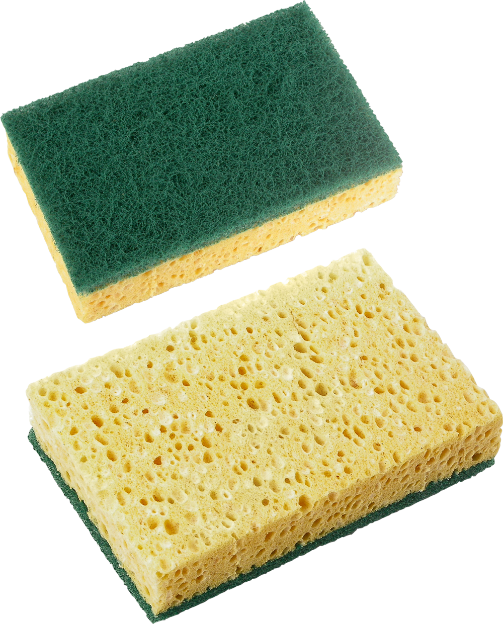 two rectangular dish sponges are shown png