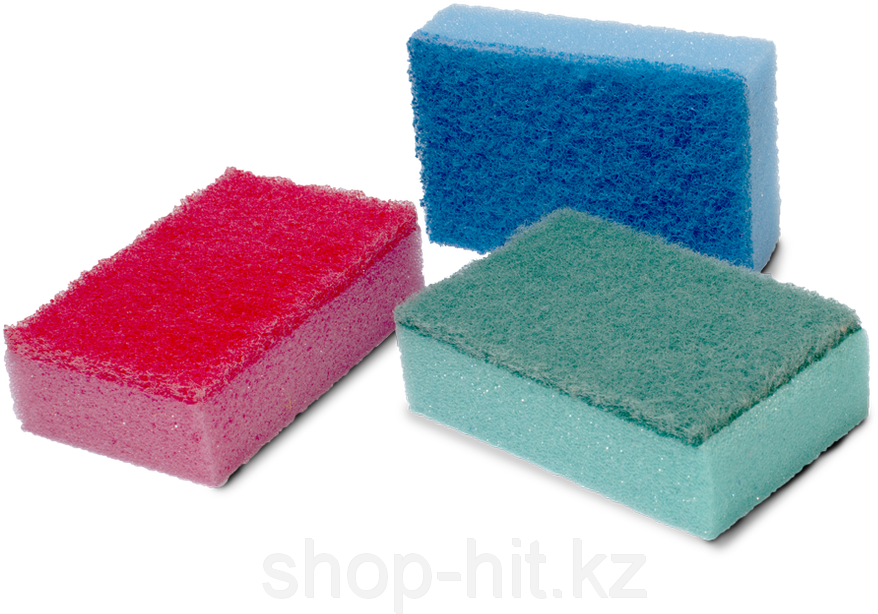 Three Red Blue Green Cleaning Sponges