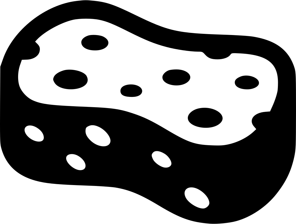 Wavy Cleaning Sponge Icon in Black and White