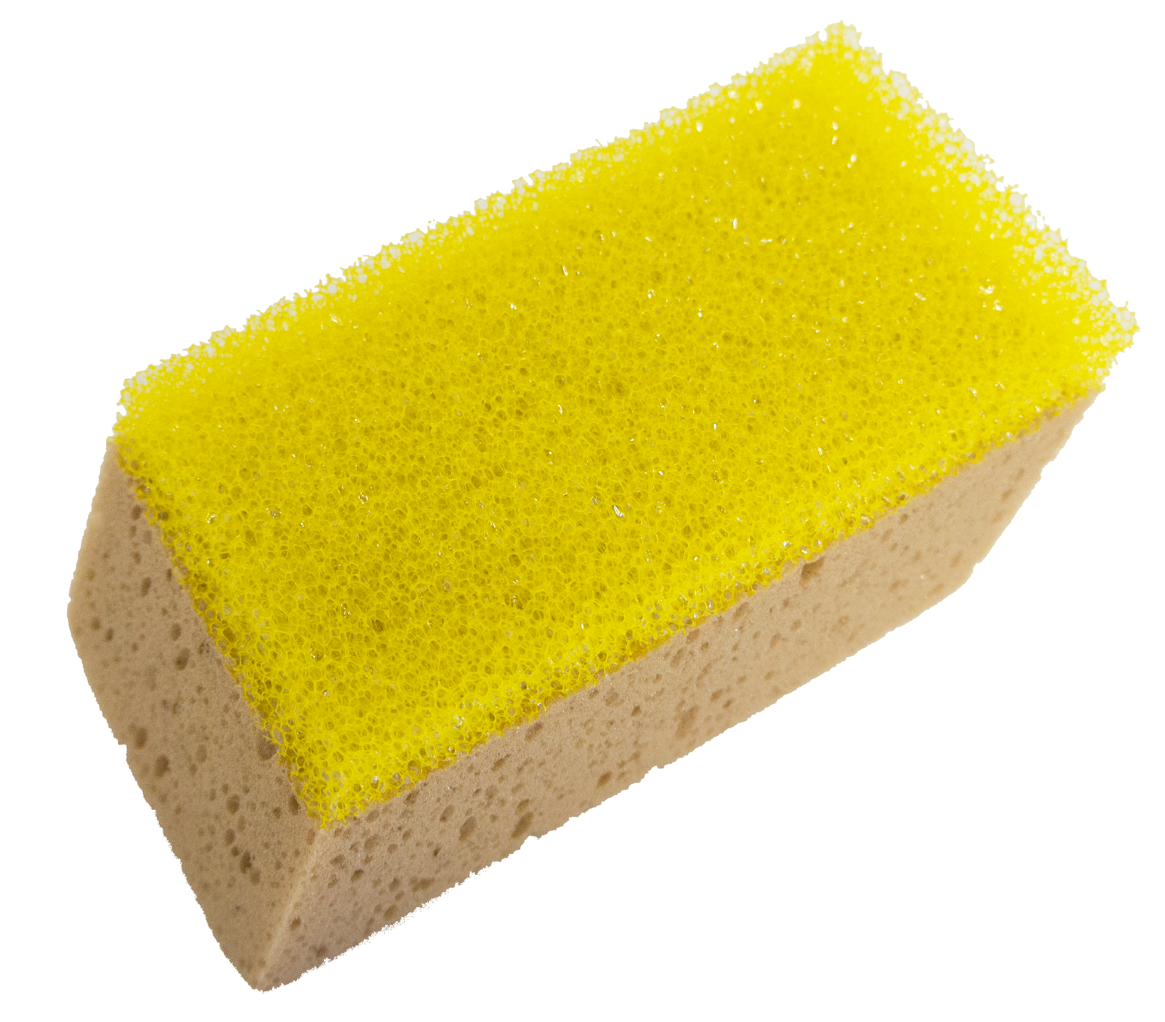 single yellow sponge rests against stark png