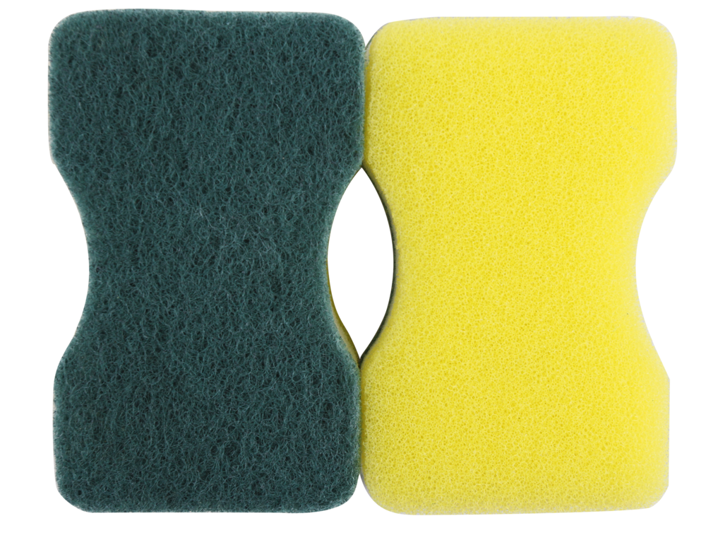 two sponges one green and one png