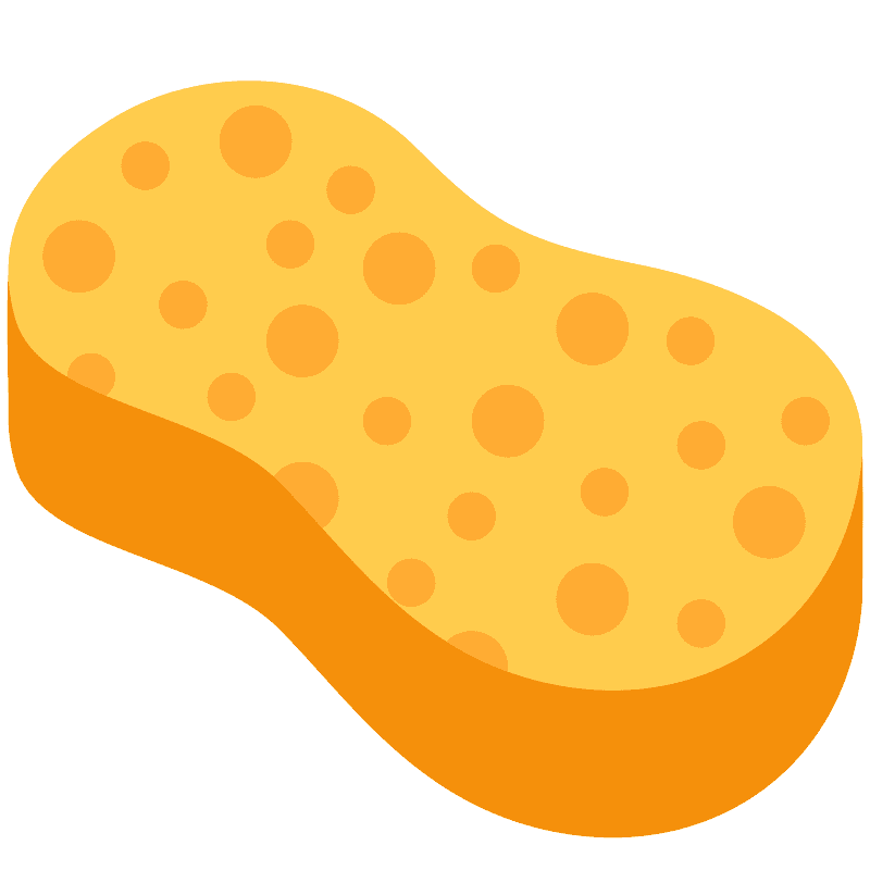 orange sponge with slightly curved irregular png
