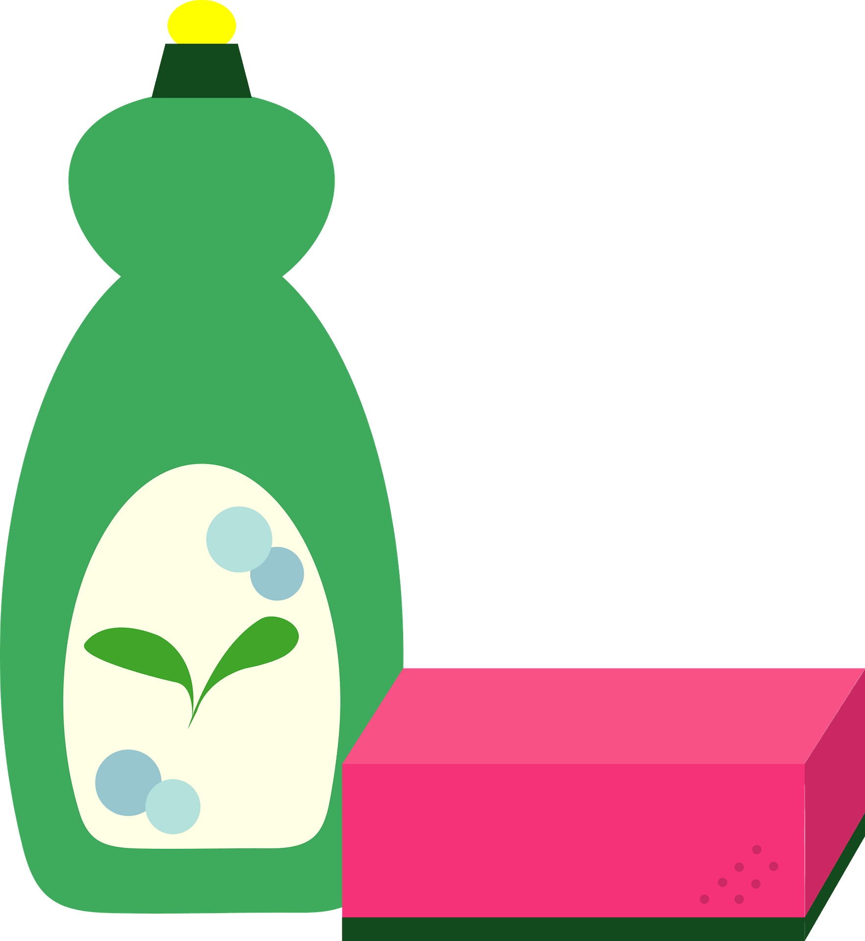 the left green cleaning bottle stands png