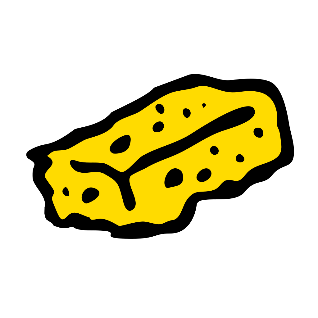 yellow sponge with rough texture and png