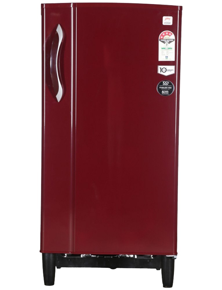 maroon-colored godrej refrigerator stands alone against png
