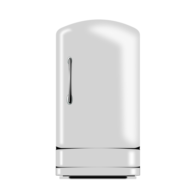 solitary retro-style white refrigerator stands the png