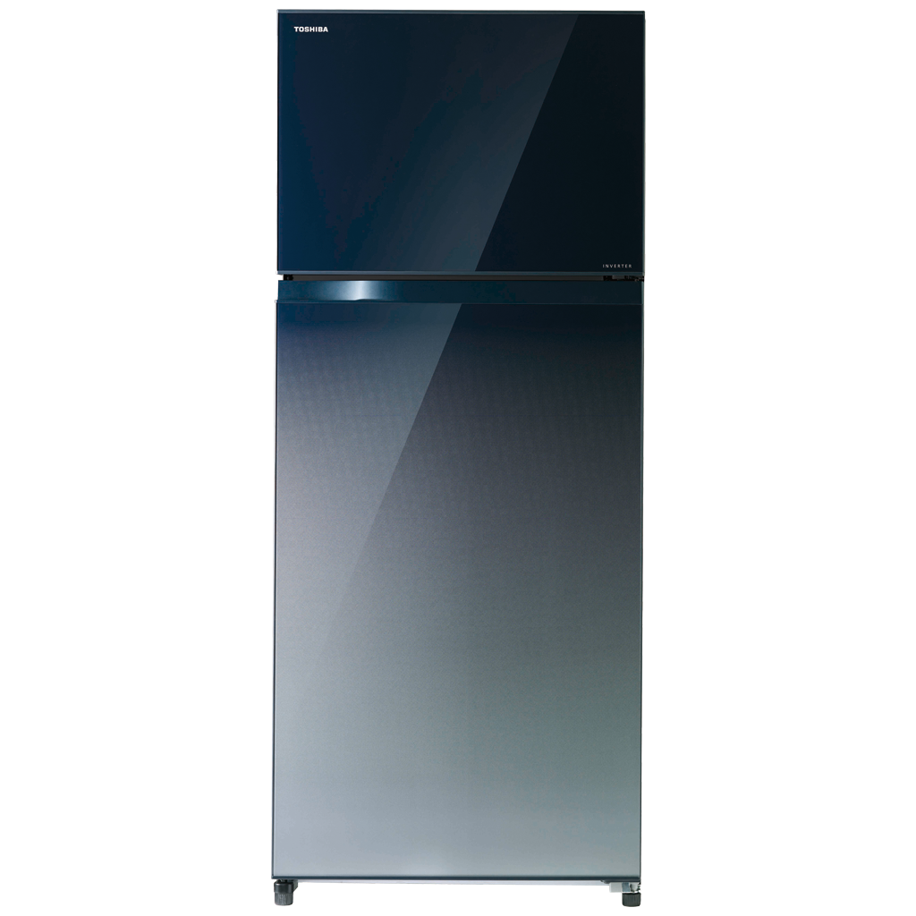 sleek toshiba refrigerator stands against white png