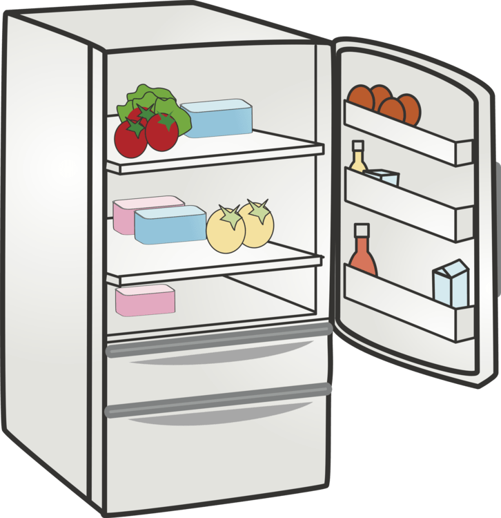 open primarily white refrigerator depicted the png