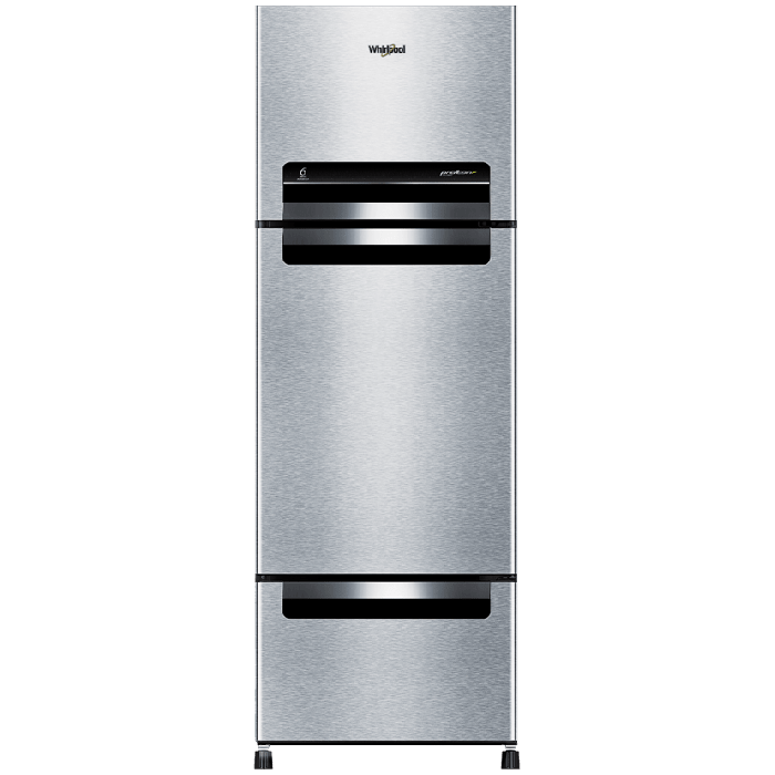 whirlpool brand stainless steel refrigerator with png