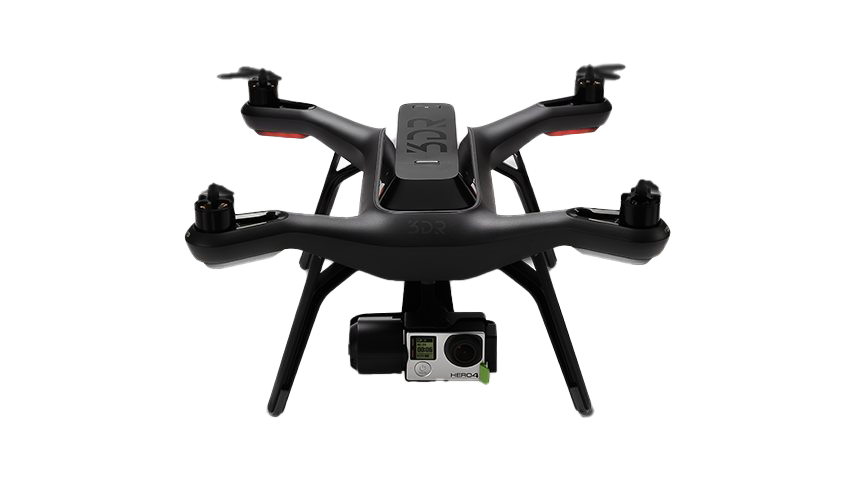 black drone with four propellers centered png