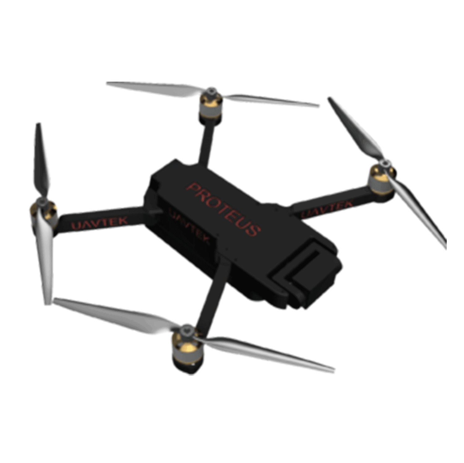 black drone with four propellers positioned png