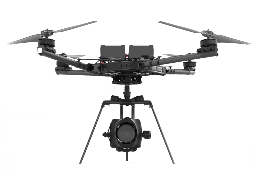 black drone stands tall three sturdy png