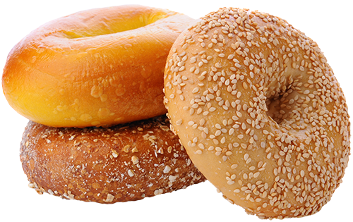 assorted bagels with sesame topping