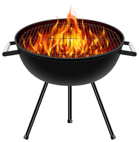 charcoal grill with burning coals