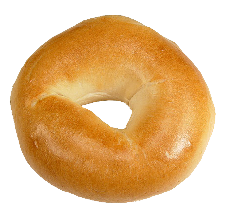 golden bagel with glossy finish