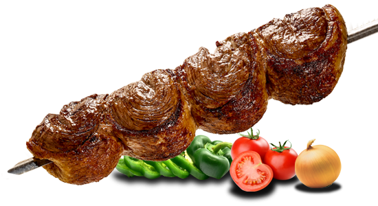 grilled beef skewers with vegetables