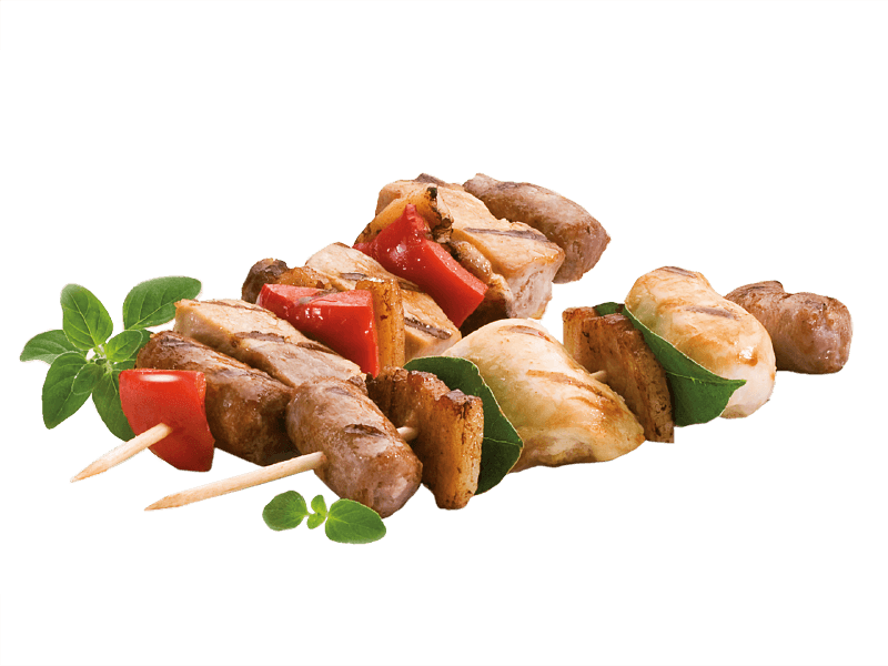 grilled kebabs with vegetables